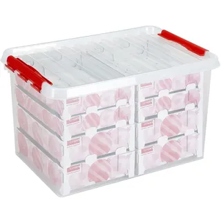 SUNWARE Aufbewahrungsbox Q-Line 60 x 40 x 34 cm 1-tlg. transparent/rot