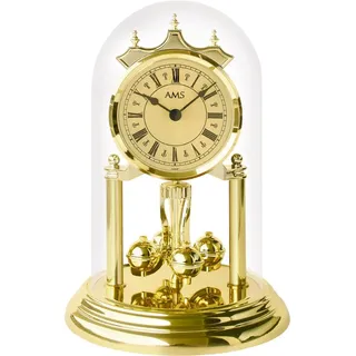 AMS Jahresuhr AMS "J1203", gold (goldfarben), Tischuhren, Tischuhr, Wohnzimmer, Esszimmer,Made in Germany