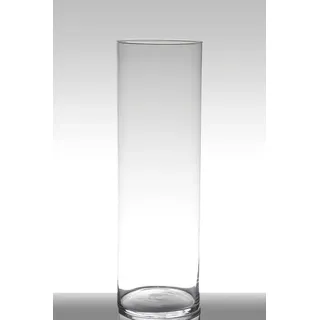 INNA-Glas Bodenvase Blumen Vase Zylinder Sanya Earth, klar, 60cm, Ø19cm weiß