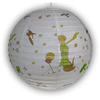 Niermann Standby Papierlampe fürs Kinderzimmer - Lampenschirm DER KLEINE PRINZ Motiv - Pendelleuchte mit Aufhängung
