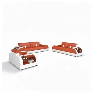 Xlmoebel Polstergarnitur Sofagarnitur 3+2+1 Kunstleder Sitz Garnitur Design Sofort, (3-tlg., Sofa 3+2 Sitzer, Sessel), Made in Europa