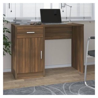 furnicato Schreibtisch mit Stauraum Braun Eichen-Optik 100x40x73 cm braun