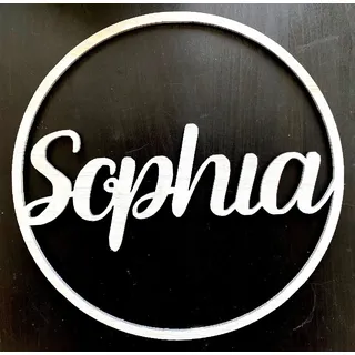 Benutzerdefinierter Name Personalisierte Große Holzname Runde Hoop 40 cm Wandschild Kinderzimmer Wohnkultur Wand Buchstaben Namen Familienschilder Wooden Name Wall Decoration