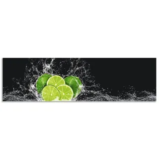 Küchenrückwand ARTLAND "Limone mit Spritzwasser" Spritzschutzwände Gr. B/H: 180 cm x 50 cm, grün Küchendekoration Alu Spritzschutz mit Klebeband, einfache Montage