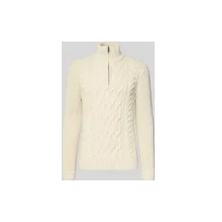 Loose Fit Troyer mit gerippten Abschlüssen, Offwhite, XL