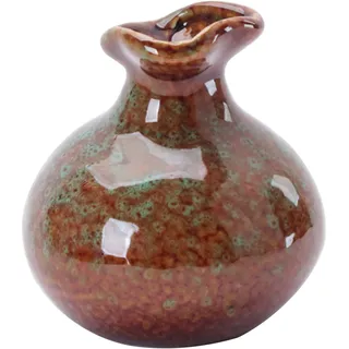 Handgefertigte Vase – Französische Handwerkskunst – Chinesische Glasur – Elegantes Design Aus Hochwertiger Keramik – Korrosionsbeständig – Rot, Gelb, Blau, Grün – 8 X 7,5 Cm, Durchmesser 3,2 Cm – 130