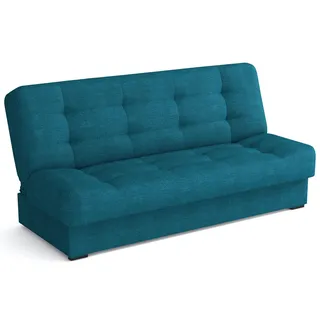 MEBLE-LUX Schlafsofa mit Bettkasten Livia, Schlafcouch 170cm Breit, Sofa mit Schlaffunktion, Federkern, Klappsofa mit Bettfunktion, Zusätzlicher Stauraum, Praktisch und Funktionell, Sofa Blau