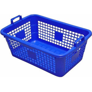 Lockweiler, Wäschekorb, Wäschekorb aus Kunststoff in Farbe blau, 50x35x20 cm, 26 l, eckig (50 x 35 x 20 cm, 26 l)