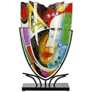 Casablanca by Gilde Bodenvase CASABLANCA BY GILDE "Gesichtsvase Veronique, H.49 cm, bunt Mehrfarbig, B:29cm H:49cm T:10cm, Glas, Vasen,