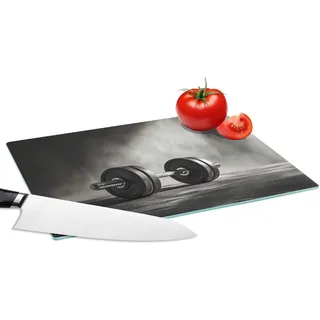 MuchoWow Schneidebrett Halter - Gewichte - Schwarz, Glas, Schneidebrett Glas, Küchenbrett, Rutschfest, 28x20 cm 28 cm x 20 cm x 0.8 cm