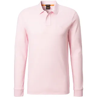 Poloshirt BOSS ORANGE "Passerby" Gr. M, pink (light, pastel pink682) Herren Shirts Langarm mit BOSS-Logobadge