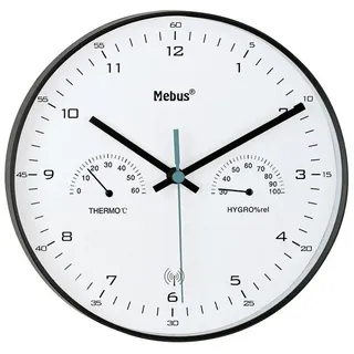MEBUS Funk-Wanduhr 0,00 Mebus schwarz/weiß