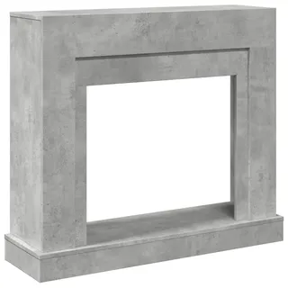 vidaXL Kaminumrandung, Dekorative Kaminkonsole, Kaminsims Dekokamin für Wohnzimmer, Kaminattrappe Kaminverkleidung, Betongrau Holzwerkstoff