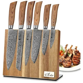 Wakoli Edib Pro Messerset 8-20 cm 6-tlg. Damaststahl Braun