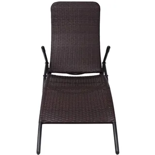 vidaXL Sonnenliege 147 x 61 x 95 cm braun klappbar