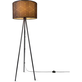 Stehlampe PACO HOME "Trina Cube" Lampen Gr. Höhe: 148,5 cm, schwarz Standleuchten Lampenschirm Stoff Modern Wohnzimmer Stehlampe Leselampe E27 Rund