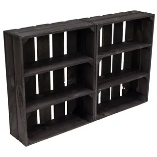 Kistenkolli Altes Land Obstkistenregal 2er Set 40 x 30 x 10 cm Schwarz