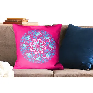 MuchoWow Dekokissen Mandala mit Blumen, Kissenbezug ohne Füllung, Kissenhüllen, 60x60 cm bunt 60 cm x 15 cm x 60 cm