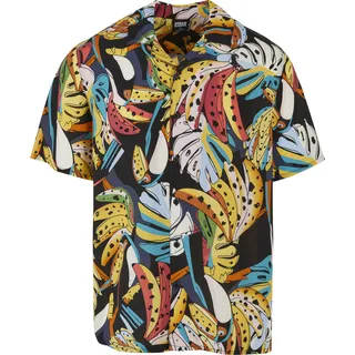 URBAN CLASSICS Viscose Aop Resort Kurzarmhemd Toucans M