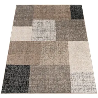 Paco Home Modern Kariert Kurzflorteppich 160 x 230 cm Braun/Weiß