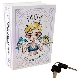 speecheese Buchtresor Mein Sternzeichen Booksafe - Fische 18 cm