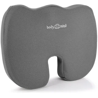 Body & Mind® Orthopädisches Sitzkissen Keilkissen Ergonomische Stuhlauflage Bürostuhl-Kissen; Autositz-Kissen; Schmerzreduzierend, Fördert Durchblutung, Entlastet Steißbein & Wirbelsäule (H3 - Hart)