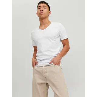 JACK & JONES Basic V-Neck T-Shirt weiss/white XL