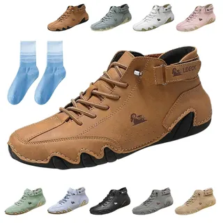 HItianya Alpaka - orthopädische, wasserdichte & rutschfeste Leder-Barfußschuhe, Unisex Alpaka Schuhe, Leicht Und Atmungsaktiv (Braun, Erwachsene, 47, Numerisch, EU Schuhgrößensystem, M) - 47 EU