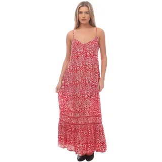 Superdry Damen Langes Trägerkleid Boho-Rot 38 - 38