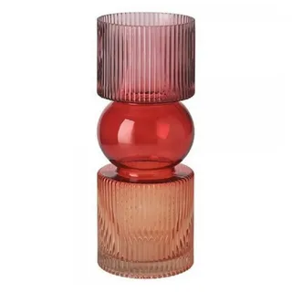 Giftcompany Dekovase Vase Jacquard Streifen Rot Orange (30cm)