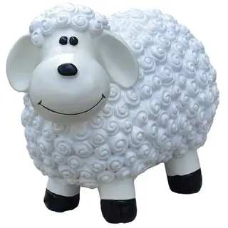 Geschenkestadl Gartenfigur Bunte Schafe viele Farben 30cm x 17cm x 23cm wetterfeste Gartenfigur weiß