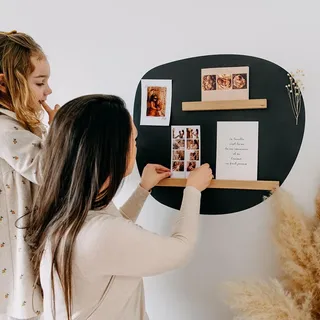 FERFLEX - Eiförmige Magnettafel - Schwarz - Magnetaufkleber - Design Magnettafel - Kinder/Wohnzimmer - Memoboard