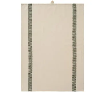 Ib Laursen Geschirrtuch Ib Laursen Geschirrtuch Chloe Karostreifen Natur Moosgrün (50x70cm)