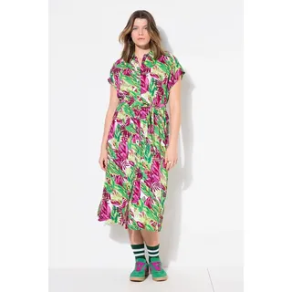 Studio Untold Jerseykleid Maxikleid Jungle-Print Grün 54/56