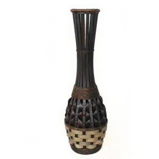 Yudu Bodenvase Blumenvase Pflanztopf Bambus Holz Design handgearbeitet
