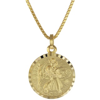 trendor 08520 Christophorus Anhänger Gold 333 mit plattierter Herren-Halskette, 50 cm