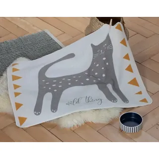 David Fussenegger Katzendecke 'Wild Thing' 70 x 90 cm Rohweiß- Beige