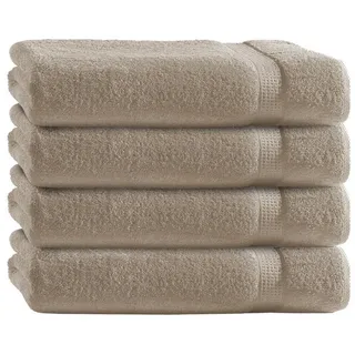 TRENDBUY24 Handtuch Set Handtücher Duschtücher Gästetücher Baumwolle Frottee Premium 4er Set, 100% Baumwolle (4-St), Duschtuch beige 30 cm x 50 cm