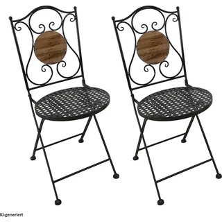 Hti-Living Gartenstuhl 2er-Set Gartenstuhl 39 x 53 x 92,5 cm schwarz