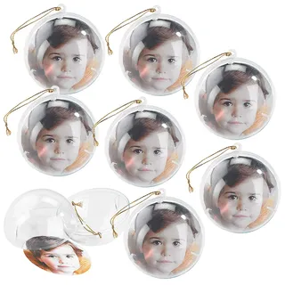 Your Design Weihnachtskugel mit Foto: 8er-Set transparente Weihnachtsbaum-Kugel für Ihre Fotos (Weihnachtskugeln, Kugeln, Schmuck)