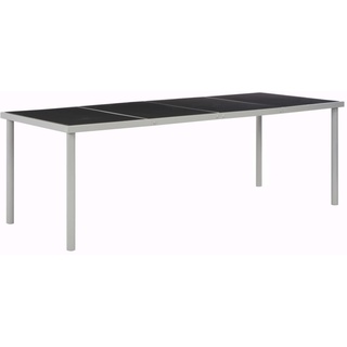 【TOP】Gartentisch für 4-6 Personen Garten Tisch Schwarz 220x90x74,5 cm Stahl