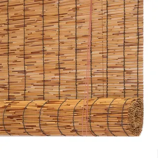 Maßgefertigte Retro-Bambus-Rollo, Verdunkelungsrollo für Fenster 40-200 cm, Schnurloses Außenrollo für Lichtfilterung & Sichtschutz