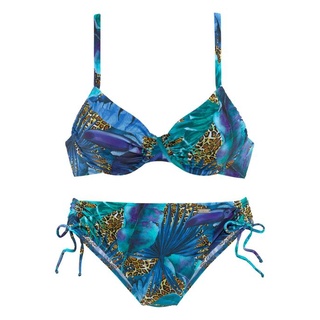 LASCANA Bügel-Bikini Damen blau-bedruckt Gr.38 Cup E