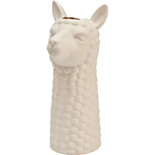 Vase Alpaka Kopf Sand Finish Grauweiß