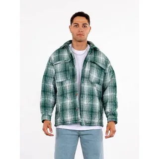 Lumberjacket Jacket Kapitone Herren Flanelljacke kariert Hemdjacke Holzfäller S Grün