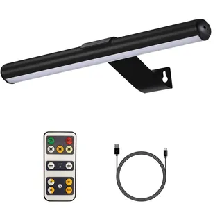 Bilderleuchte LED Batteriebetriebene, Wiederaufladbare LED Wandleuchte mit Fernbedienung, Drehbare Leuchtenköpfe mit 3 Beleuchtungsarten,Dimmbare Bilderleuchte mit Timer zum Malen Foto Portrait