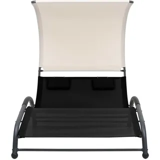 vidaXL Doppel-Sonnenliege 132 x 56 x 158 cm Schwarz