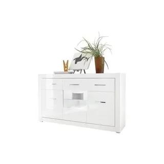 Sideboard Bianco weiß weiß Hochglanz B/H/T: ca. 164x97x42 cm - Weiss, Weiss