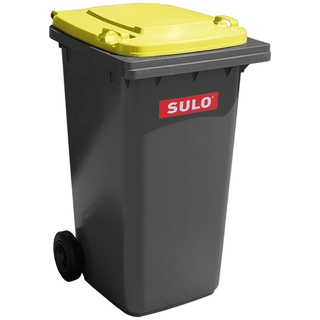 SULO Mülltonne Müllbehälter 2 Rad MGB ***80 Liter grau mit gelbem Deckel***