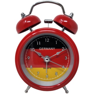 Starlet24 Glockenwecker Deutschland Motiv Uhr Wecker Tischuhr rot